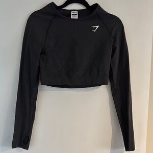 Gymshark Black Fitted Crop Set